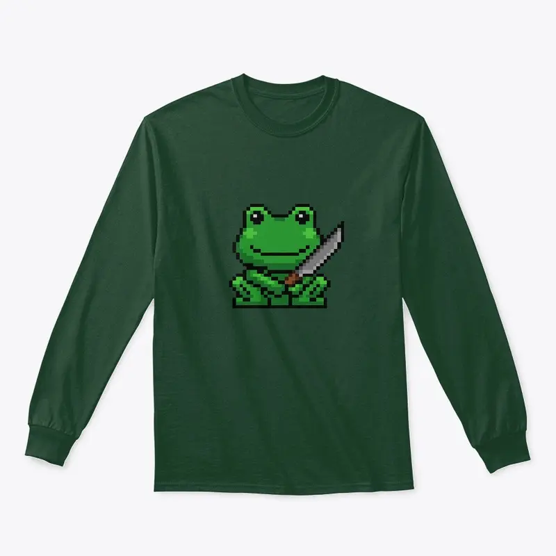 Pixel Frog with a knife 2