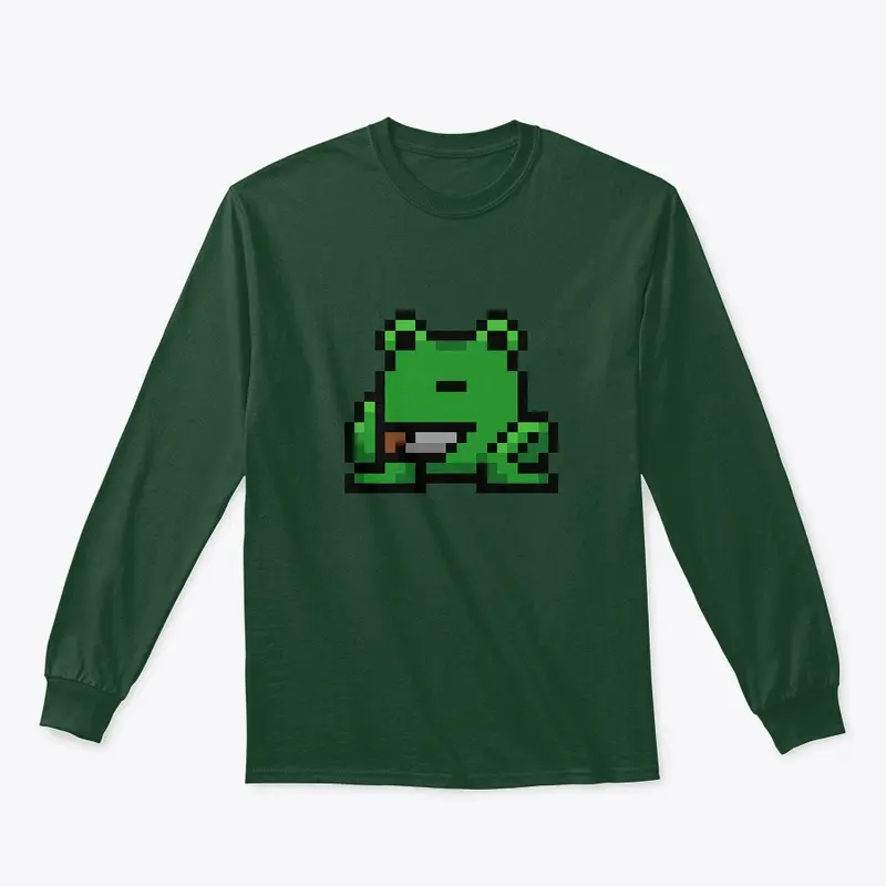 Pixel Frog with a knife 1