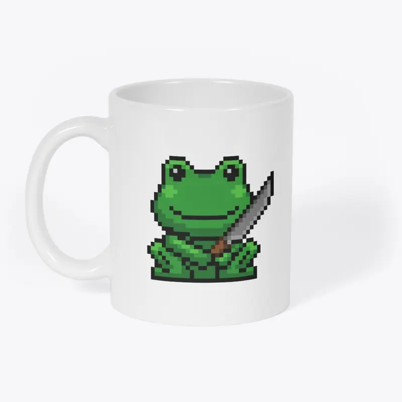 Pixel Frog with a knife 2