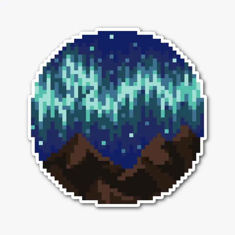 Pixel art northern lights