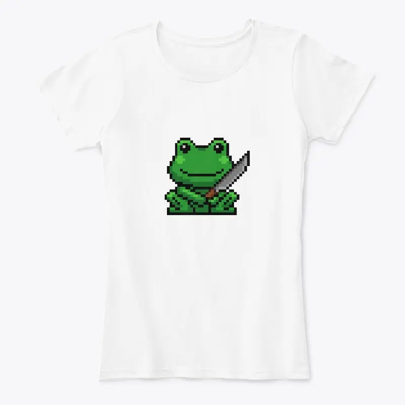 Pixel Frog with a knife 2